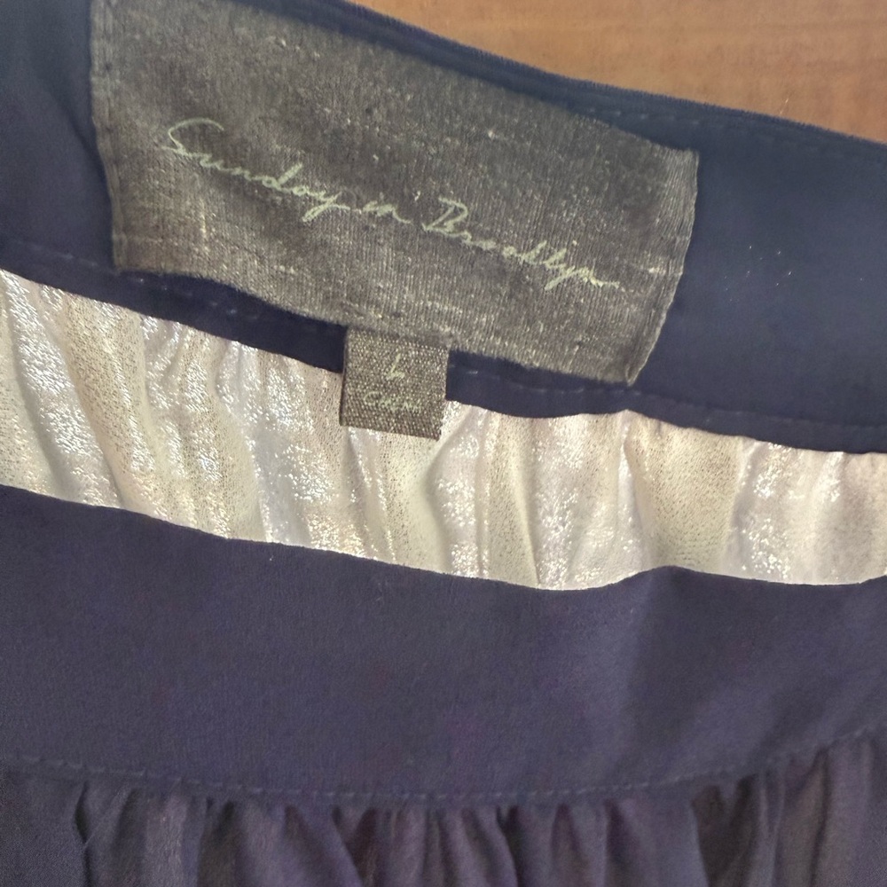 Anthropologie Navy and White Striped Midi Skirt - Picture 4 of 4